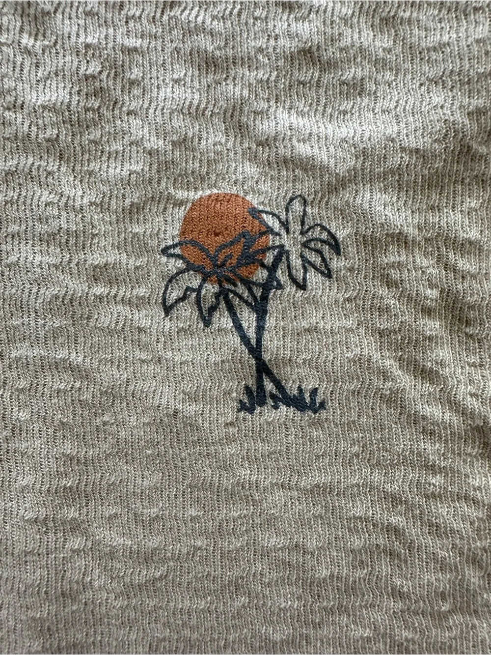Kids 100% organic cotton Henley Tee with Palm Detail